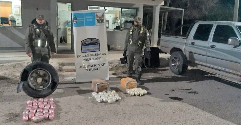 Salieron desde La Pampa y se dirigían a Chubut con más de 14 kilos de marihuana escondidos en la rueda de auxilio: Dos hombres fueron detenidos