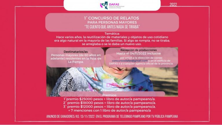 DAFAS lanza concurso de relatos para adultos mayores “te cuento que antes nada se tiraba”