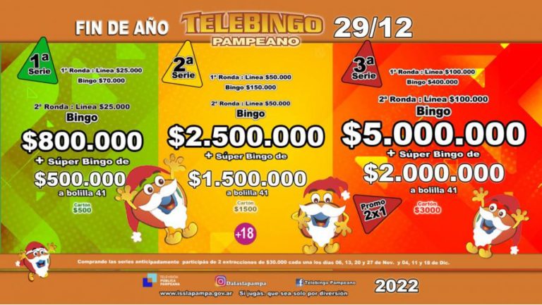 Telebingo Pampeano de Fin de Año sortea premios millonarios