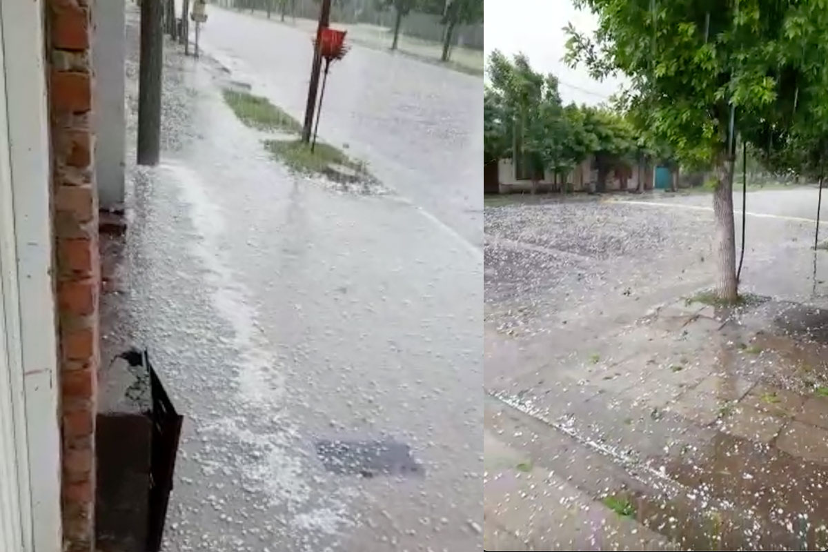 Video: cayó granizo en Doblas y se esperan tormentas para gran parte de La Pampa