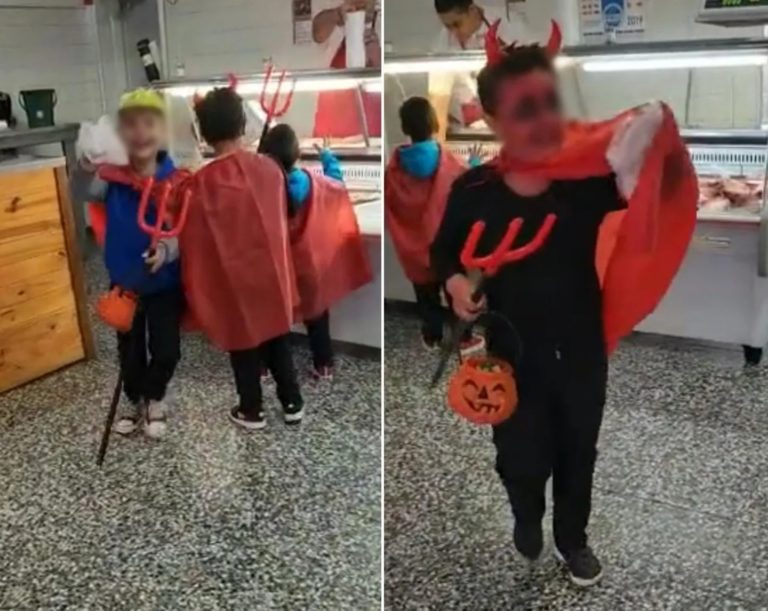 La Pampa: tres nenes pidieron caramelos por Halloween, pero, en vez de eso, el carnicero les regaló chorizos