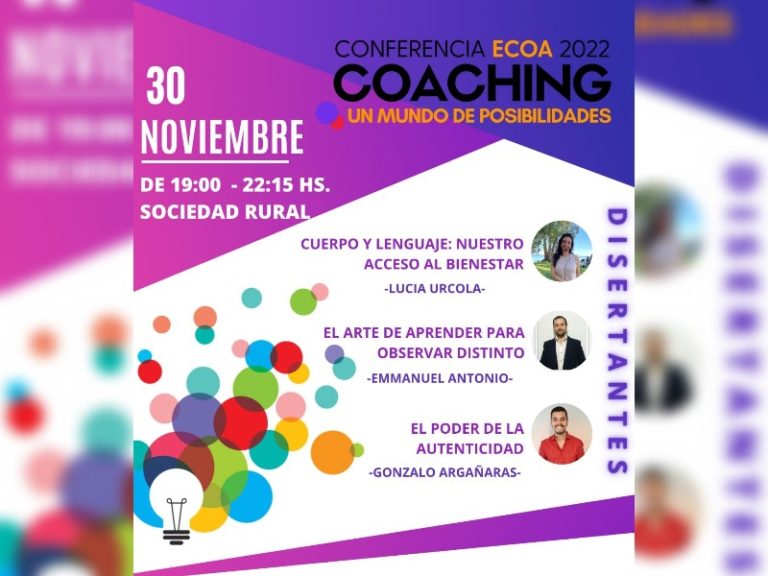 Conferencia ECOA 2022 en General Pico: Con tu entrada estás colaborando con el Hogar de Ancianos Don Bosco