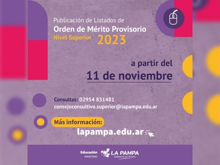 Educación Superior: exhiben listados provisorios para el ciclo lectivo 2023