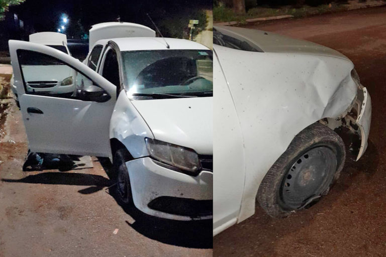 Cinematográfica persecución por las calles de Pico terminó con dos personas detenidas, un efectivo policial herido y un patrullero dañado