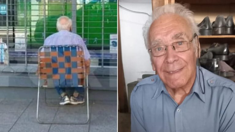 Miró el partido de la Selección sentado frente a una vidriera y su imagen se viralizó: “Es mi cábala”