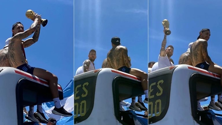 La historia detrás de la foto más viral de la caravana de Argentina: el rayo de luz que iluminó a Lionel Messi levantando la Copa del Mundo