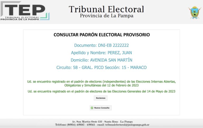 Padrones electorales en La Pampa: hoy a la medianoche vence el plazo para los reclamos