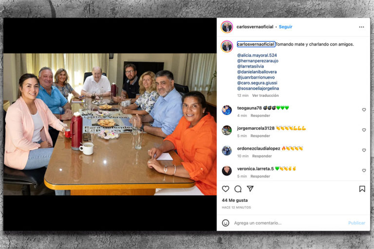 Carlos Verna reapareció en redes sociales junto a los candidatos de la línea plural