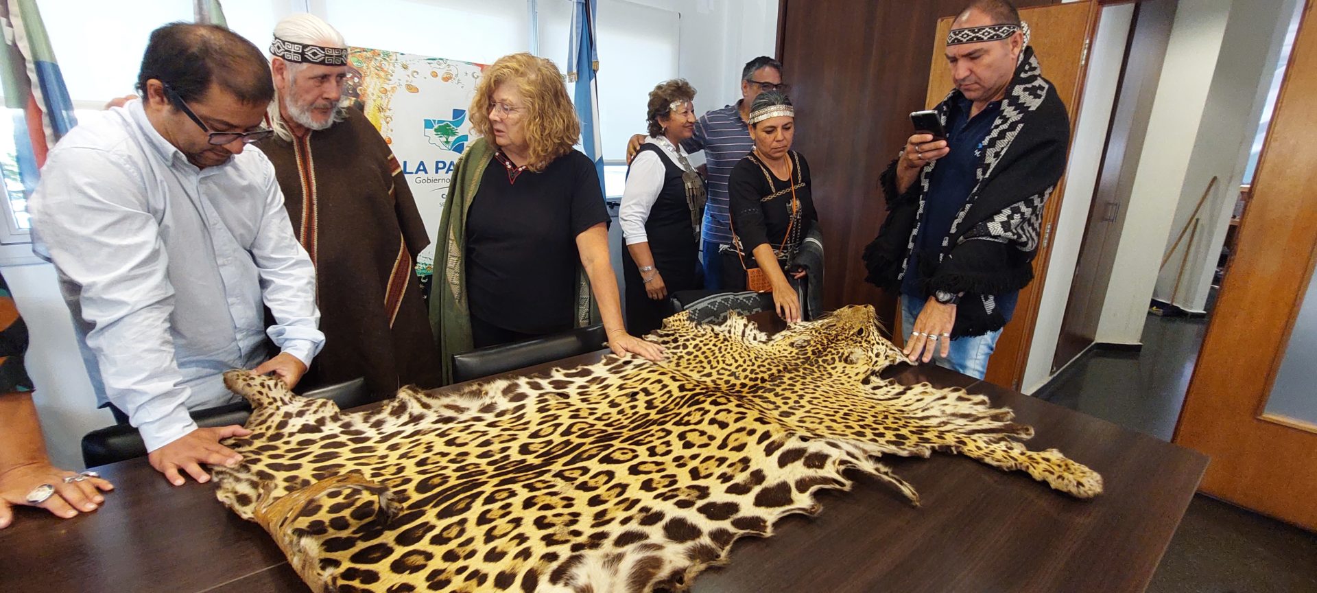 La Pampa recibe en emotiva ceremonia simbólica la piel de un yaguareté, especie extinta en la provincia hace un siglo