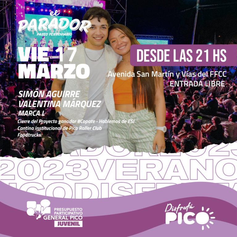 El viernes habrá show libre y gratuito de Simón y Valentina en El Parador