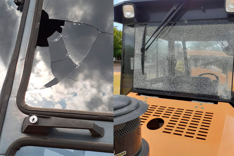 Acto de vandalismo daña equipos de pavimentación en General Pico