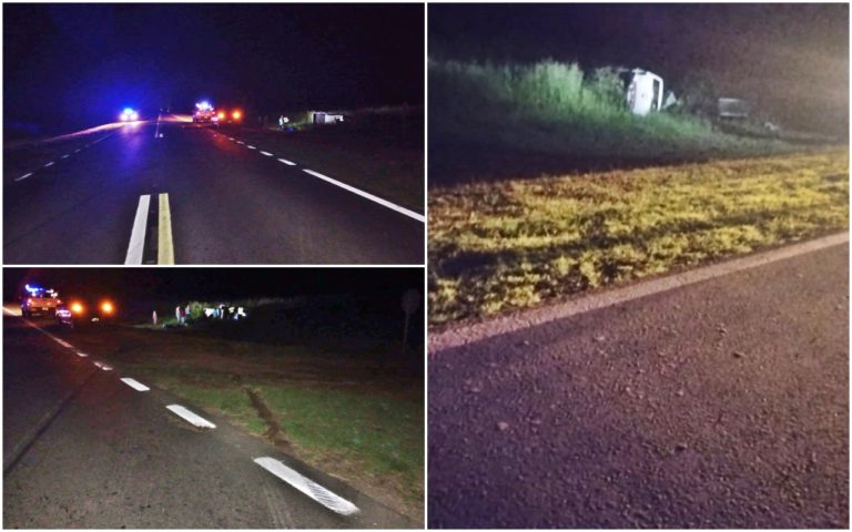 Vuelco de camioneta en la Ruta Nacional 188 no causa heridos