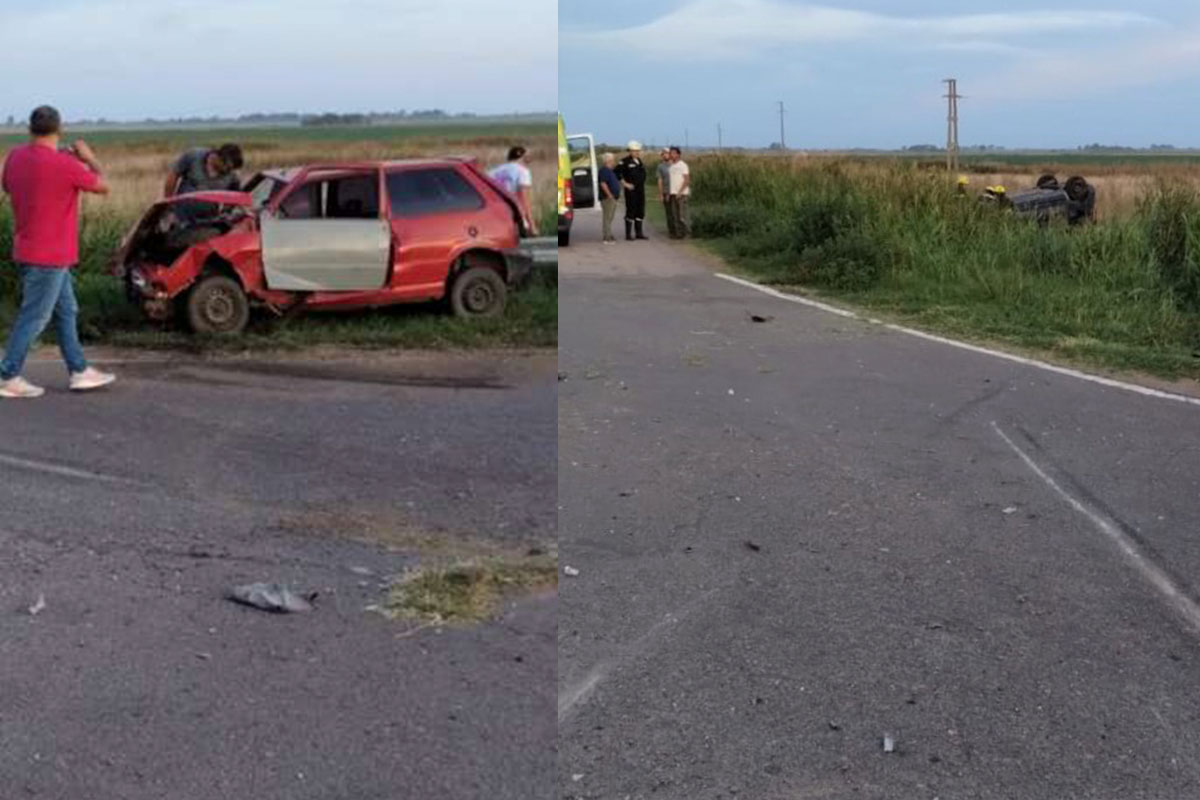 Iba desde General Pico y terminó chocando y volcando en el cruce de rutas 33 y 70