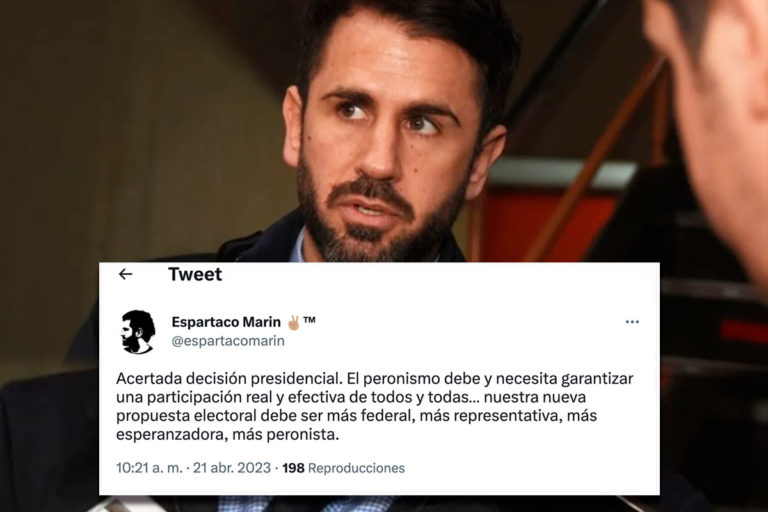 “Acertada decisión presidencial” expresó Espartaco Marín tras la baja a la reelección de Alberto Fernández