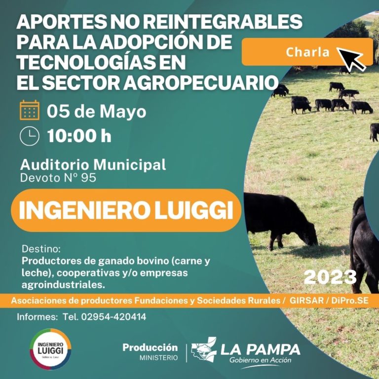 Luiggi será sede de una charla informativa sobre Aportes No Reembolsables