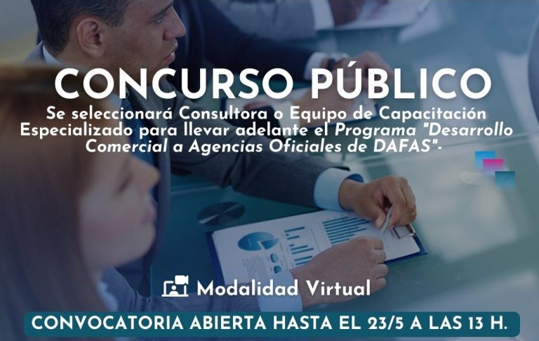 Llaman a concurso público para capacitar en “Desarrollo Comercial” a Agencias Oficiales de DAFAS