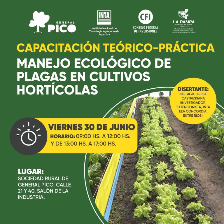 Realizarán una capacitación gratuita en manejo ecológico de plagas en cultivos hortícolas