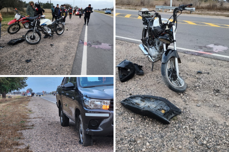 Joven motociclista de Caleufú, gravemente herido en una pierna en un choque en el acceso a Arata, fue trasladado al Centeno