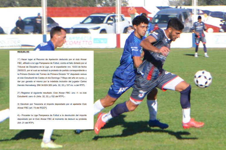El Consejo Federal falló a favor de Alvear FBC y vuelve a instalar la polémica en Liga Pampeana por el “Caso Henneberg”