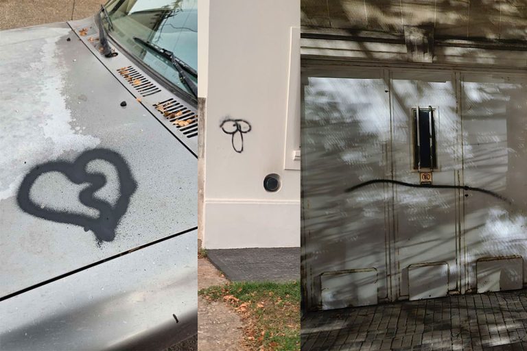 Preocupación en General Pico: vecinos reclaman por pintadas incesantes en propiedades y vehículos