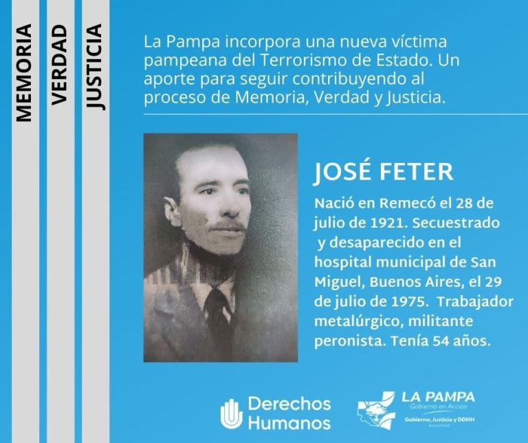 Incorporan al Registro provincial una nueva víctima pampeana del terrorismo de Estado