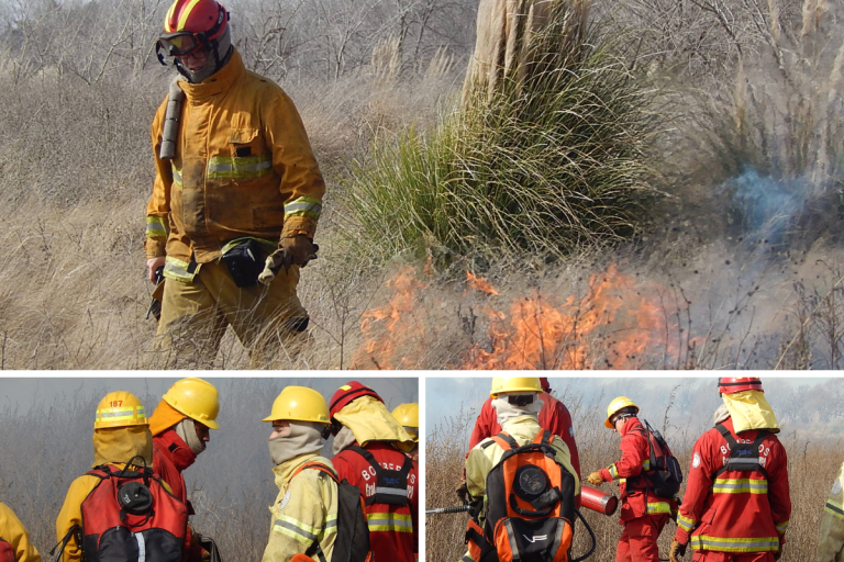 Cadetes y personal activo del Cuartel de Bomberos realizaron prácticas y quemas preventivas en el sector quintas
