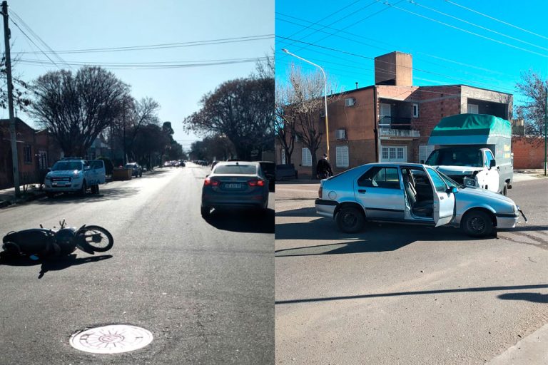 Dos siniestros viales en la mañana piquense dejan cuatro personas heridas