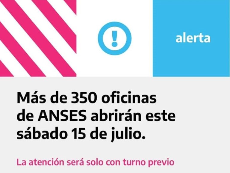 ANSES atenderá este sábado a partir de las 9:30 de la mañana