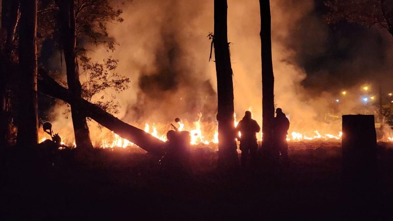 Incendio de grandes dimensiones en barrio Carlos Berg atribuido a travesuras de niños: bomberos intervienen por segunda vez