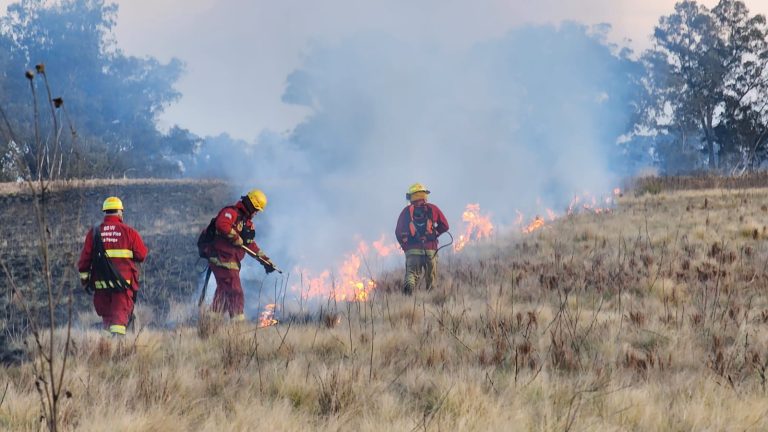 Bomberos sofocó un frente de incendio de 50 metros en un predio cercano al sector quintas