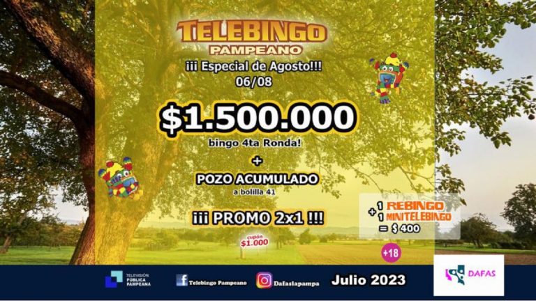Telebingo Pampeano lanza sorteo millonario “Especial de Agosto”