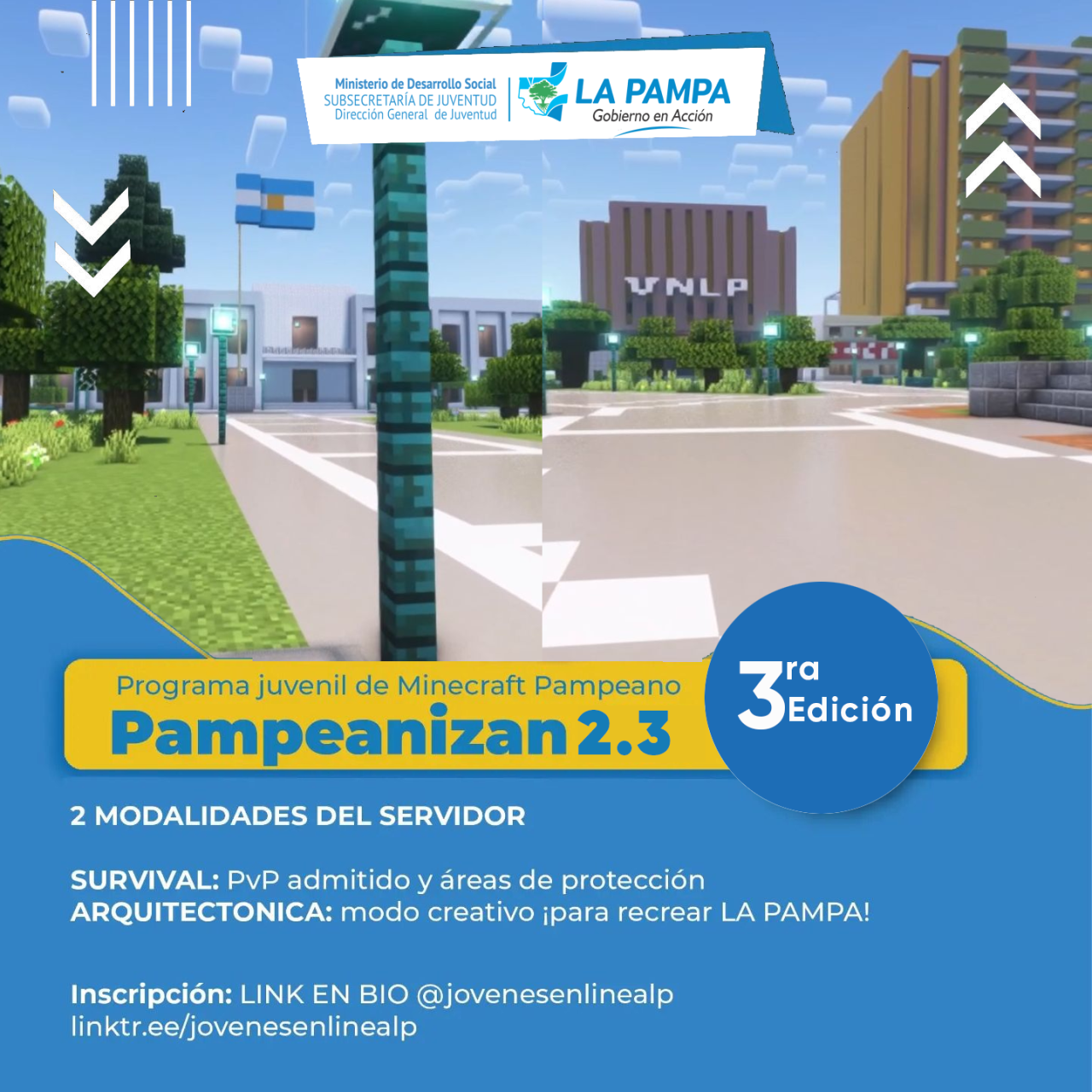 Tercera edición del programa “Pampeanizan2.3” en Minecraft busca unir y educar a la juventud pampeana