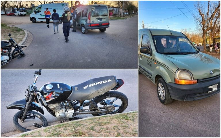 Trasladan a motociclista al hospital tras accidente