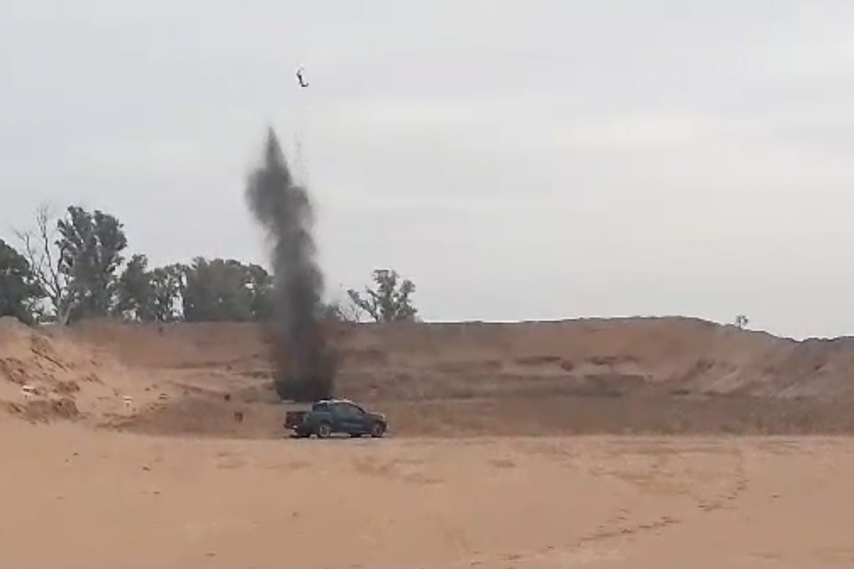 VIDEO: mirá el momento que detonaron la munición de mortero encontrada en General Pico