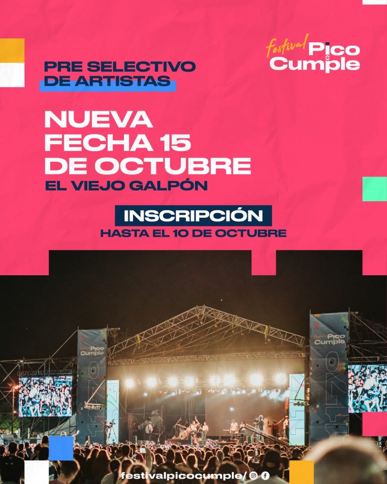 Cambio de fecha para el pre selectivo de artistas del festival Pico Cumple