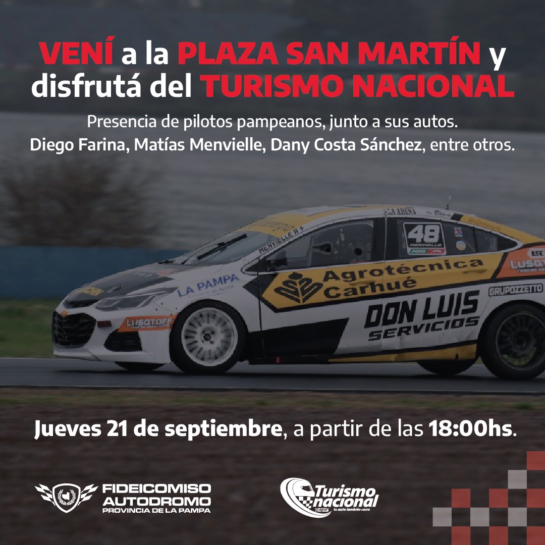 Hoy en Santa Rosa se exhibirán autos del Turismo Nacional en un evento abierto al público