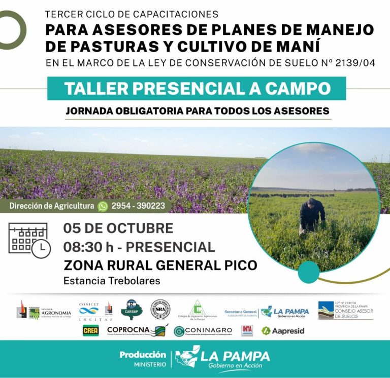 Taller en General Pico para asesores de Planes de Manejo de pasturas y cultivo de maní