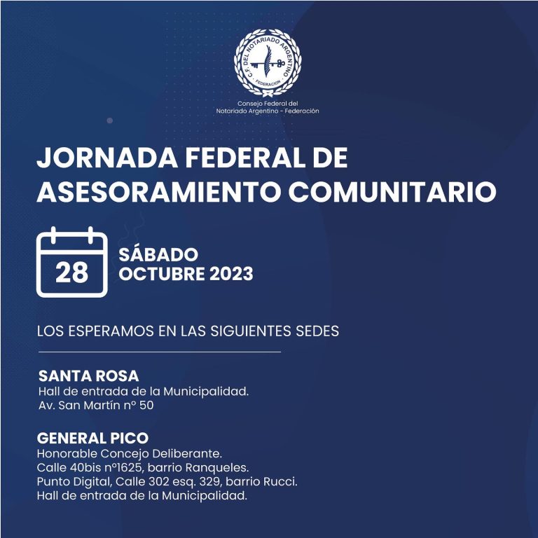 Este sábado, escribanos brindarán asesoramiento gratuito a toda la comunidad en la plaza San Martín