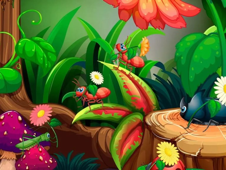 Reto visual: encontrá las 7 diferencias en la imagen de los insectos y las plantas