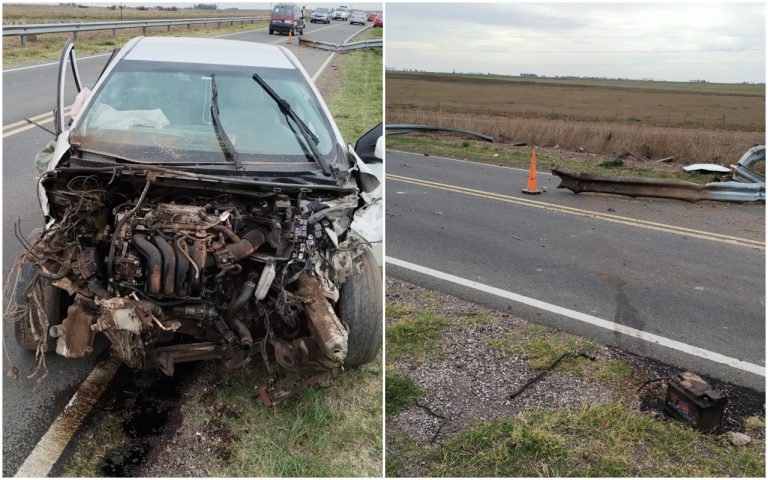 Accidente en ruta entre General Pico y Metileo: Conductor  pierde control de su vehículo y choca guardarrail