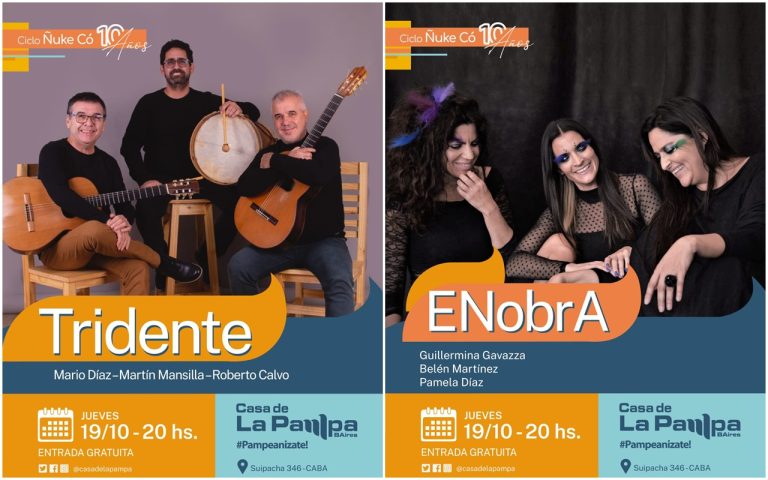 Doble jornada musical de tríos pampeanos en Casa de La Pampa: un encuentro de voces, guitarras y causa ambiental