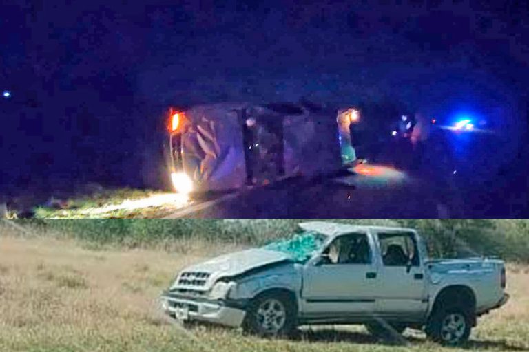 Vuelco en Ruta Nacional 35: conductor resultó herido pero fuera de peligro