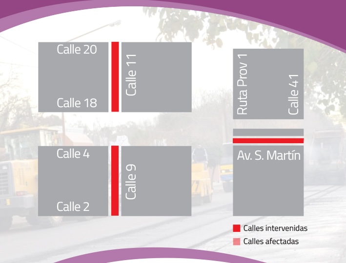 Hoy estarán cortadas las calles 9 entre 2 y 4, 11 entre 18 y 20 y Avenida San Martín entre Ruta provincial N° 1 y 41