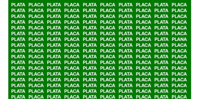 Reto visual del día: encontrá la palabra “PLANA” oculta en una multitud de “PLATA” y “PLACA”