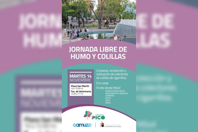 Este martes, jornada libre de “humo” y “colillas” en General Pico