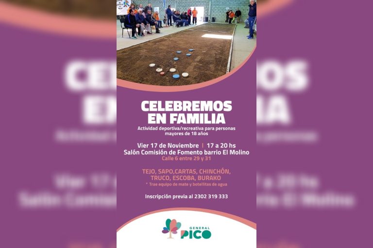 Este viernes vuelve “Celebremos en Familia” al barrio El Molino