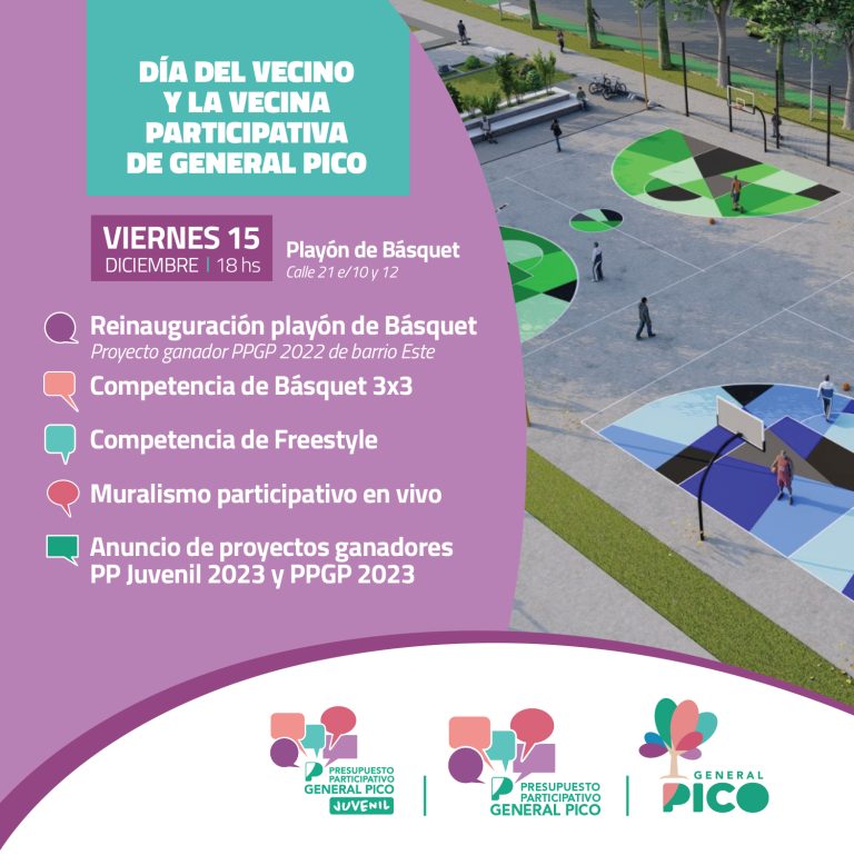 General Pico celebra la renovación del playón deportivo con un torneo de básquet 3×3 y actividades culturales