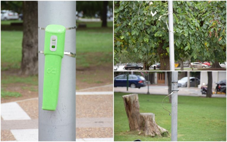Vandalismo en General Pico: roban colilleros recién instalados en plazas céntricas