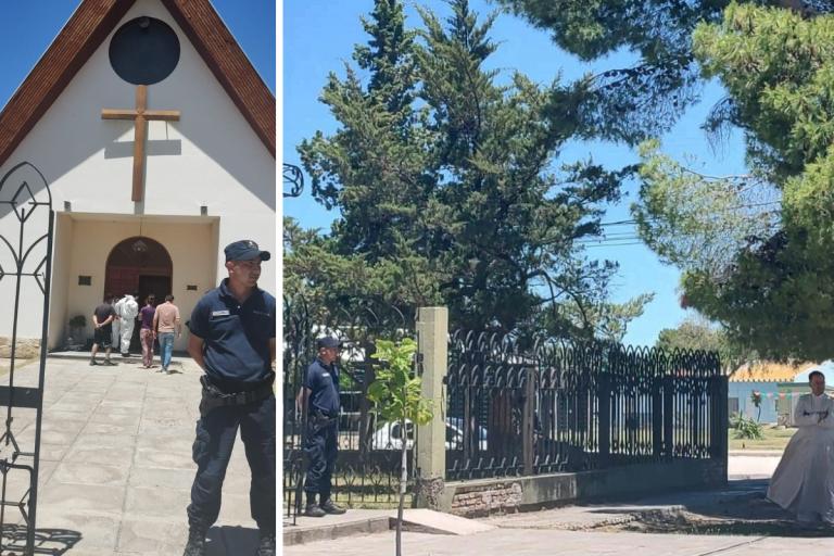 Un hombre fue hallado sin vida en frente a una iglesia católica en 25 de Mayo