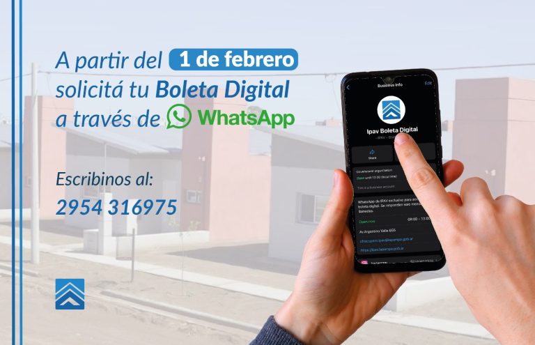 Desde hoy se puede solicitar boleta digital del IPAV por WhatsApp